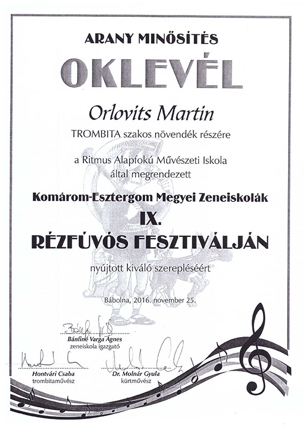 Oklevel Orlovits Martin